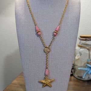 Park Lane Gold Necklace with Pink Starfish Pendant
